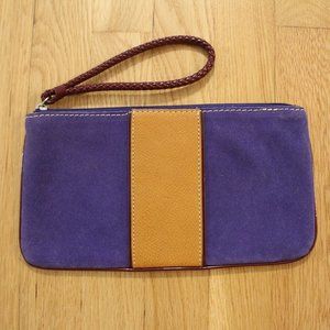 LOFT Purple & Tan Wristlet with Braided Strap